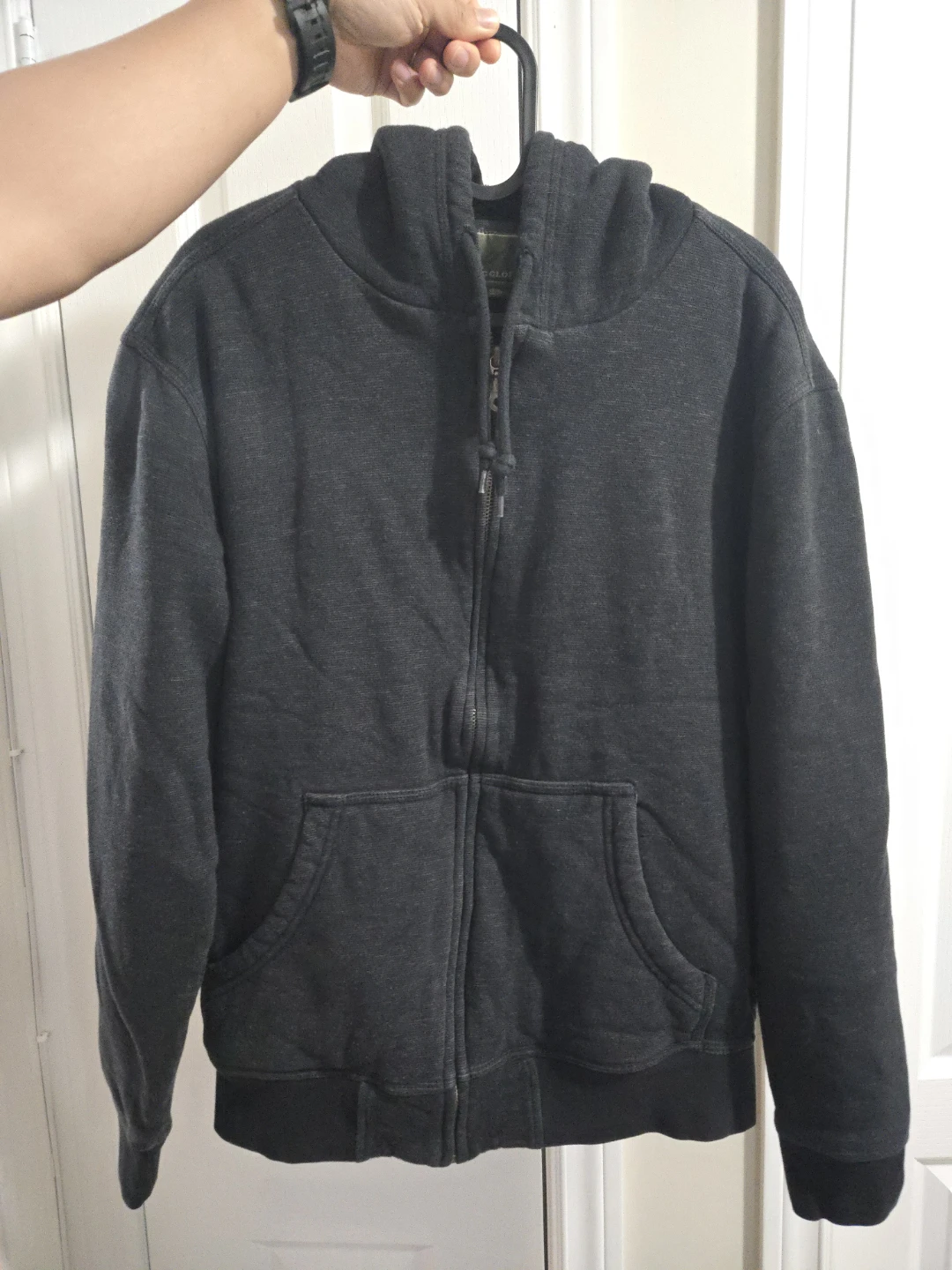Charcoal Grey Zip-Up Hoodie S