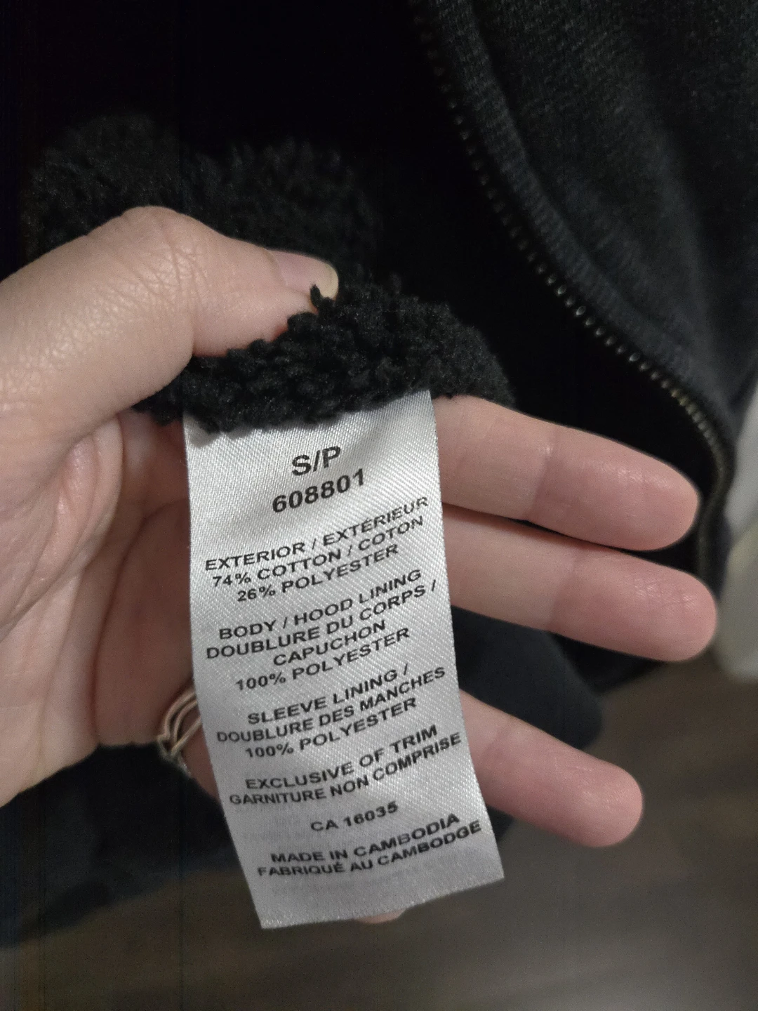 Charcoal Grey Zip-Up Hoodie S - photo 3
