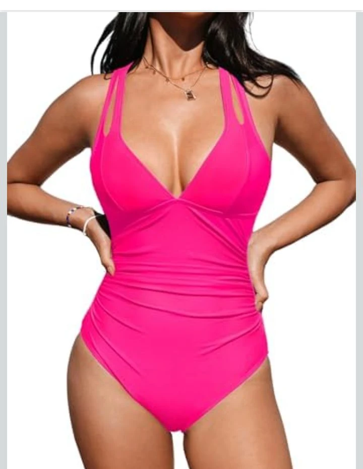 CUPSHE Pink One-Piece Swimsuit Size S