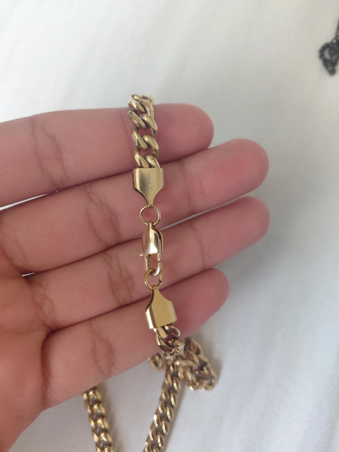 Gold Colored Curb Chain Necklace stainless steel hip hop style - photo 2
