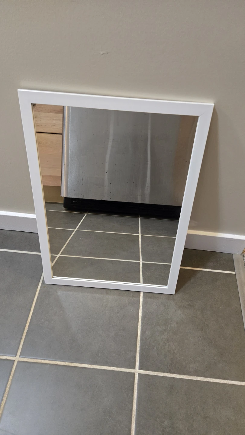 White Framed Mirror - photo 2
