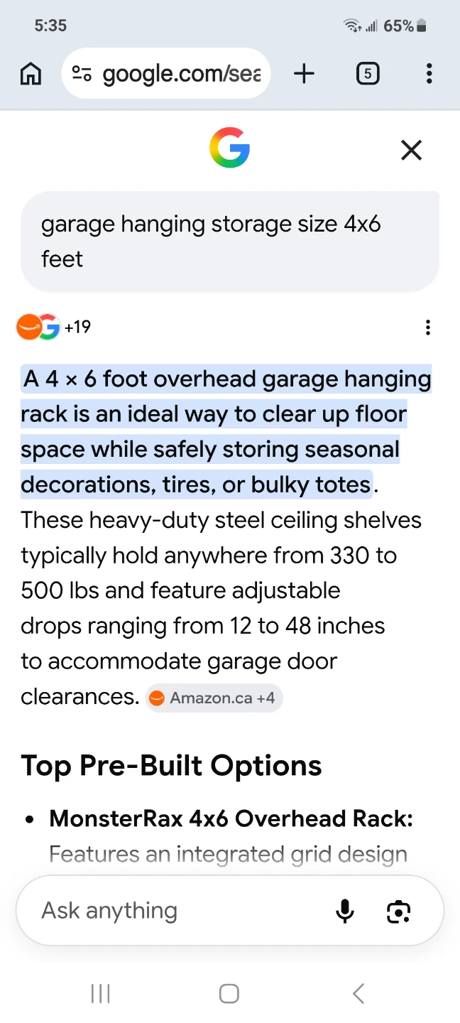 4' x 6' Garage Overhead Hanging Storage Rack - photo 2