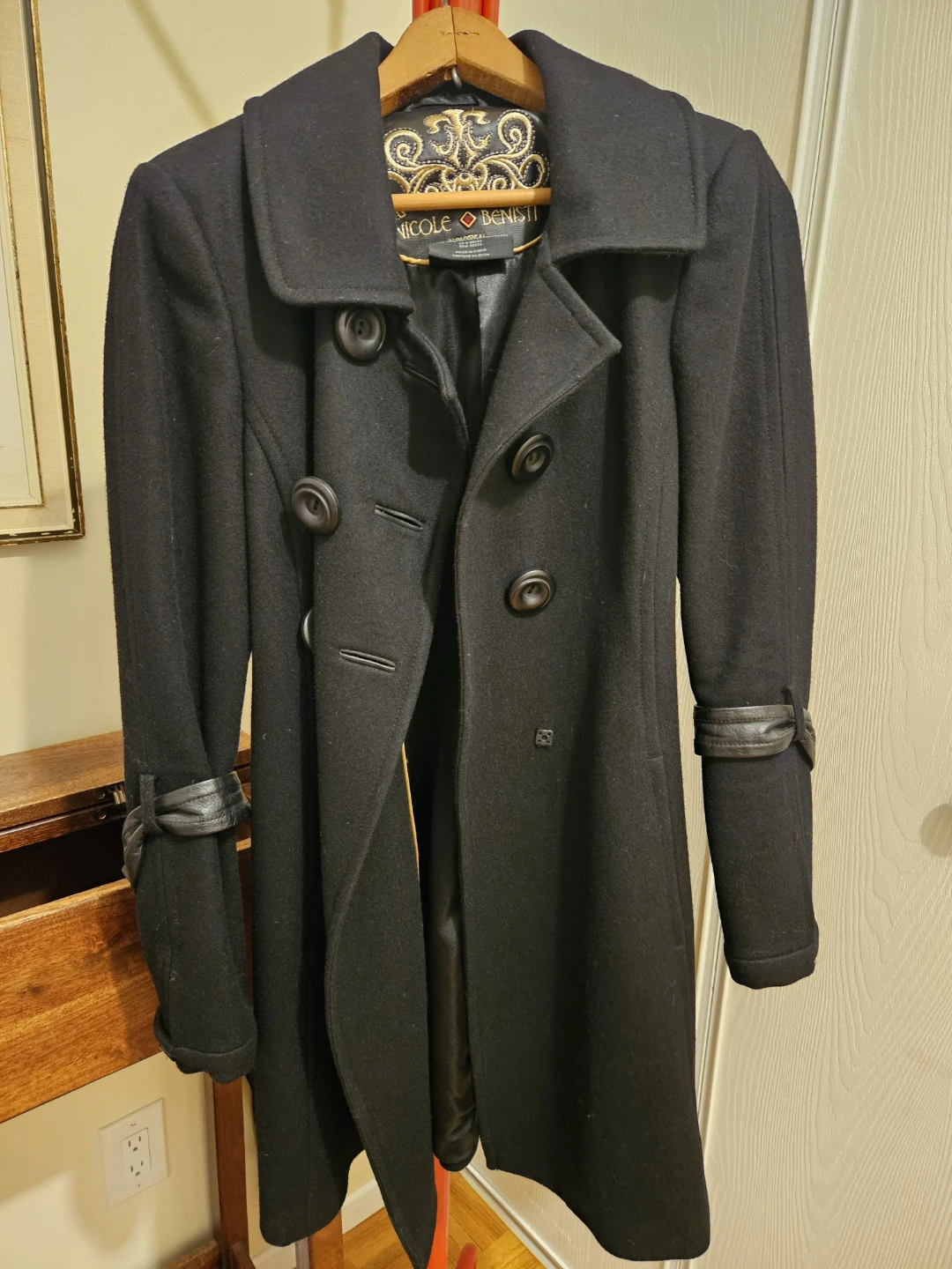 Nicole Benisti Black Wool Blend Coat - photo 3