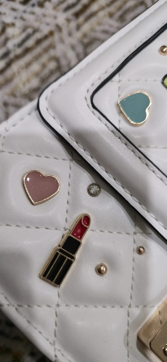ALDO White Quilted Handbag with "Love More" & Charms - photo 4