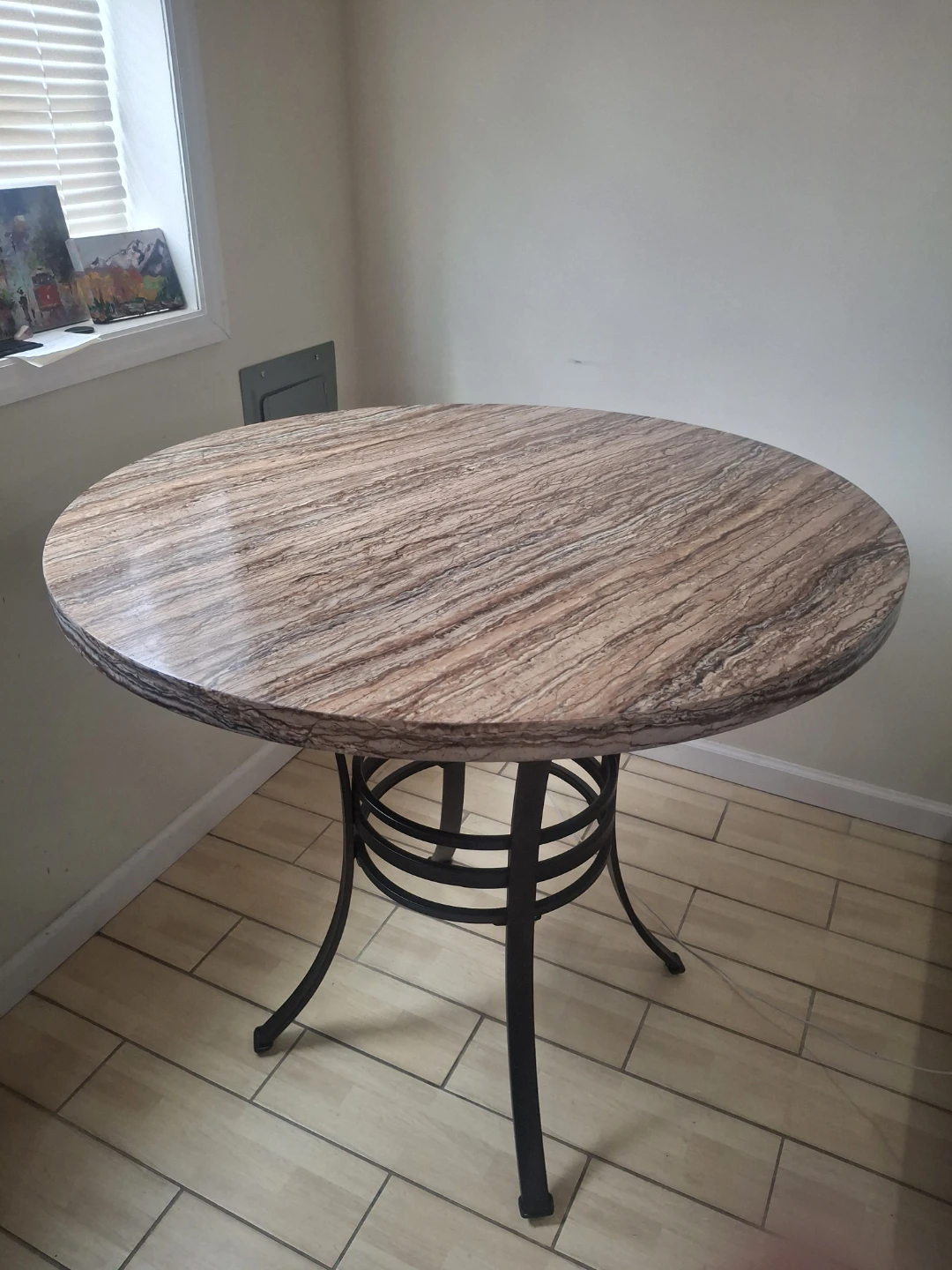 Round table and 2 chairs  (metal) - photo 3