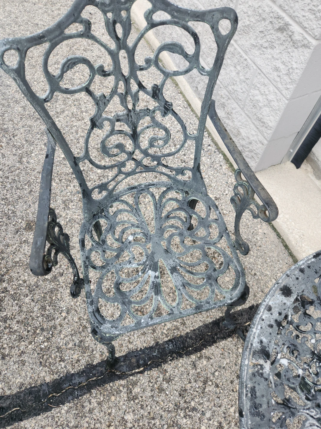 Antique Ornate Cast aluminium  Bistro Set - Table and Two Chairs - photo 3