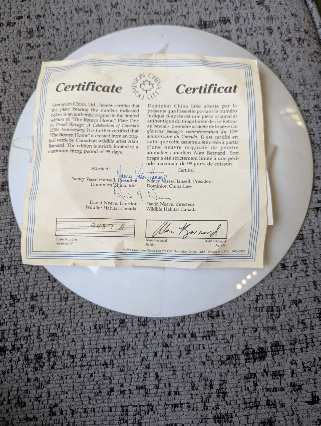 "The Return Home" Collector Plate by Alan Barnaby - photo 2
