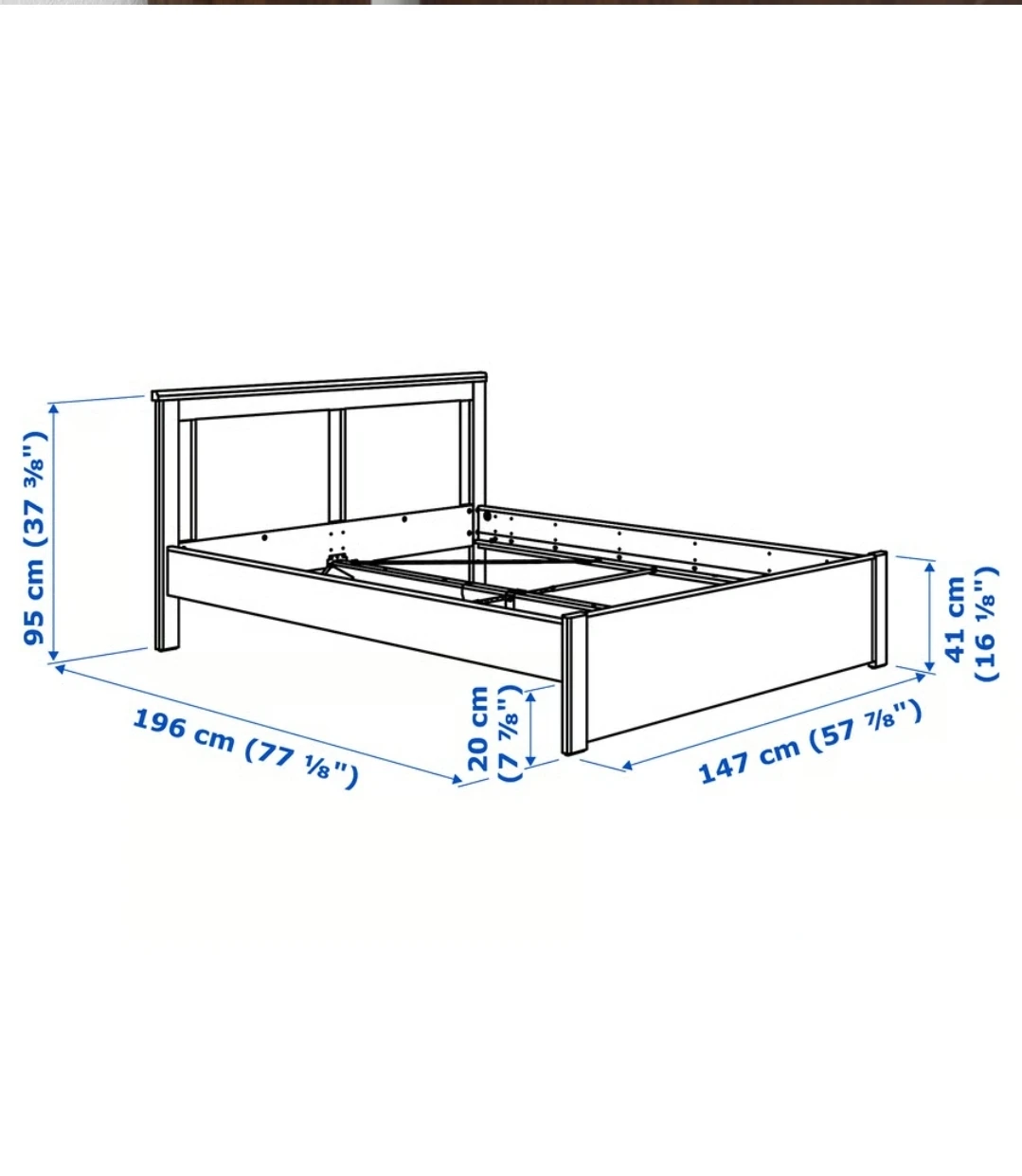 IKEA SONGESAND Full/Double Bed Frame, Brown - photo 2