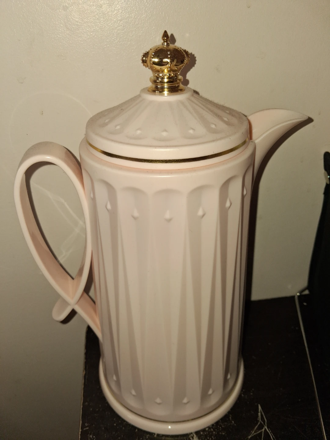 Pink Thermos Carafe with Gold Crown Lid - photo 2