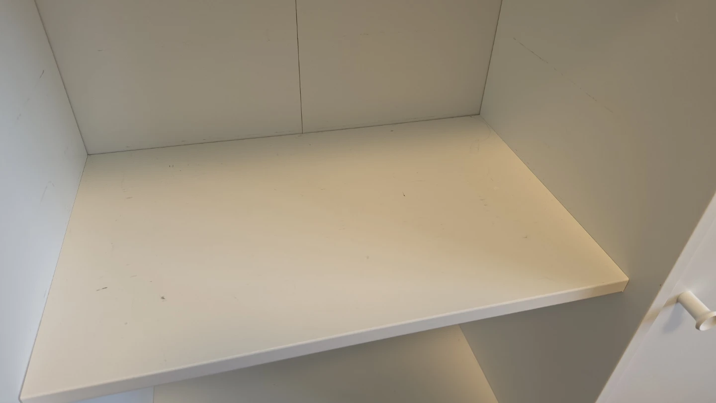 White Storage Cabinet with Drawer and Door - photo 4