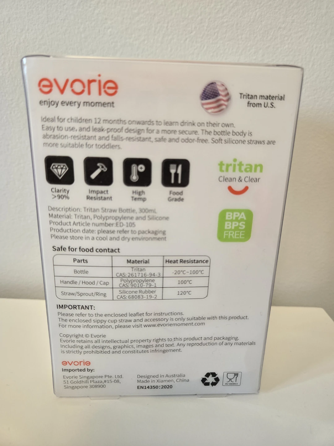 New Evorie Tritan Straw Bottle - 300mL Pink Rabbit - photo 4