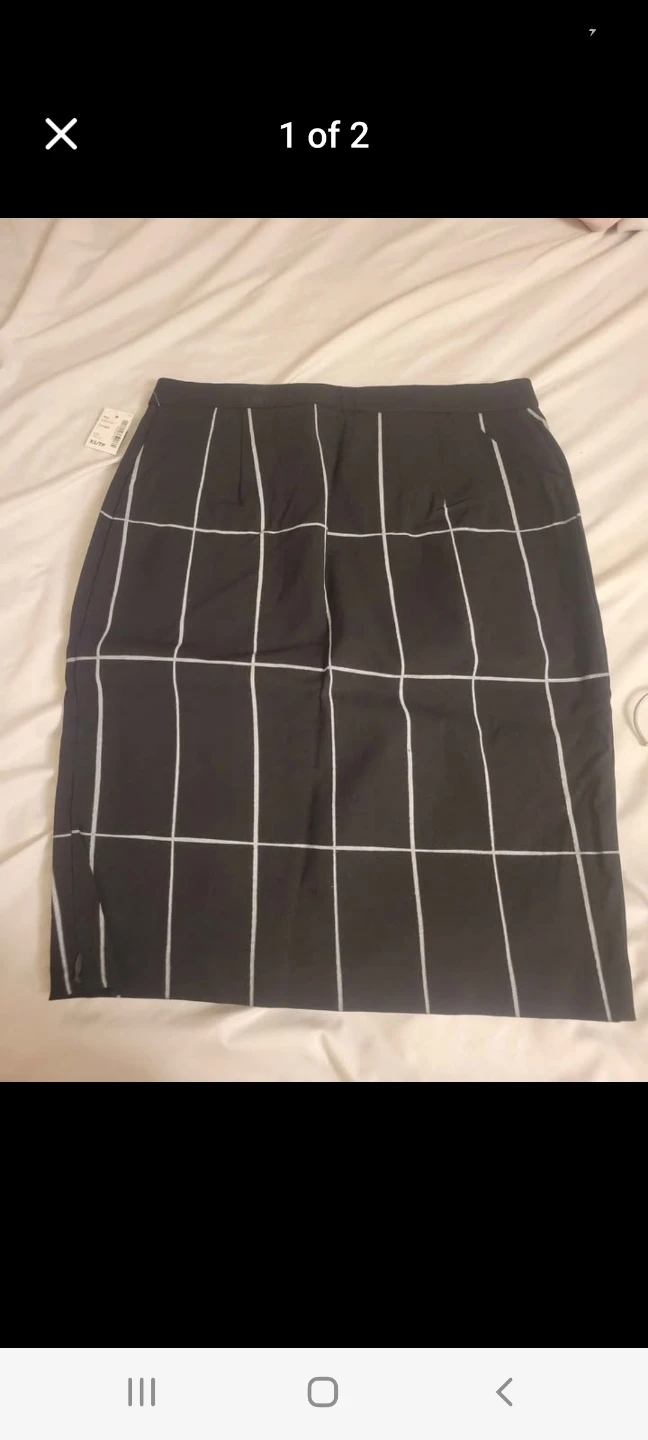 Black Grid Pencil Skirt XS/TP