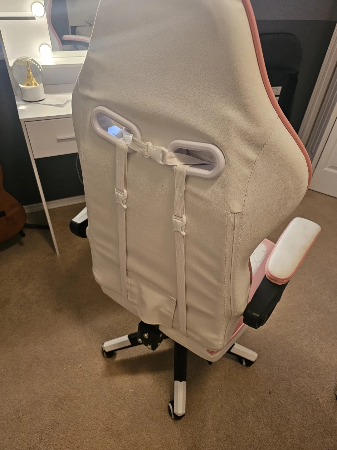 JKOOK Gaming Chair - White and Pink