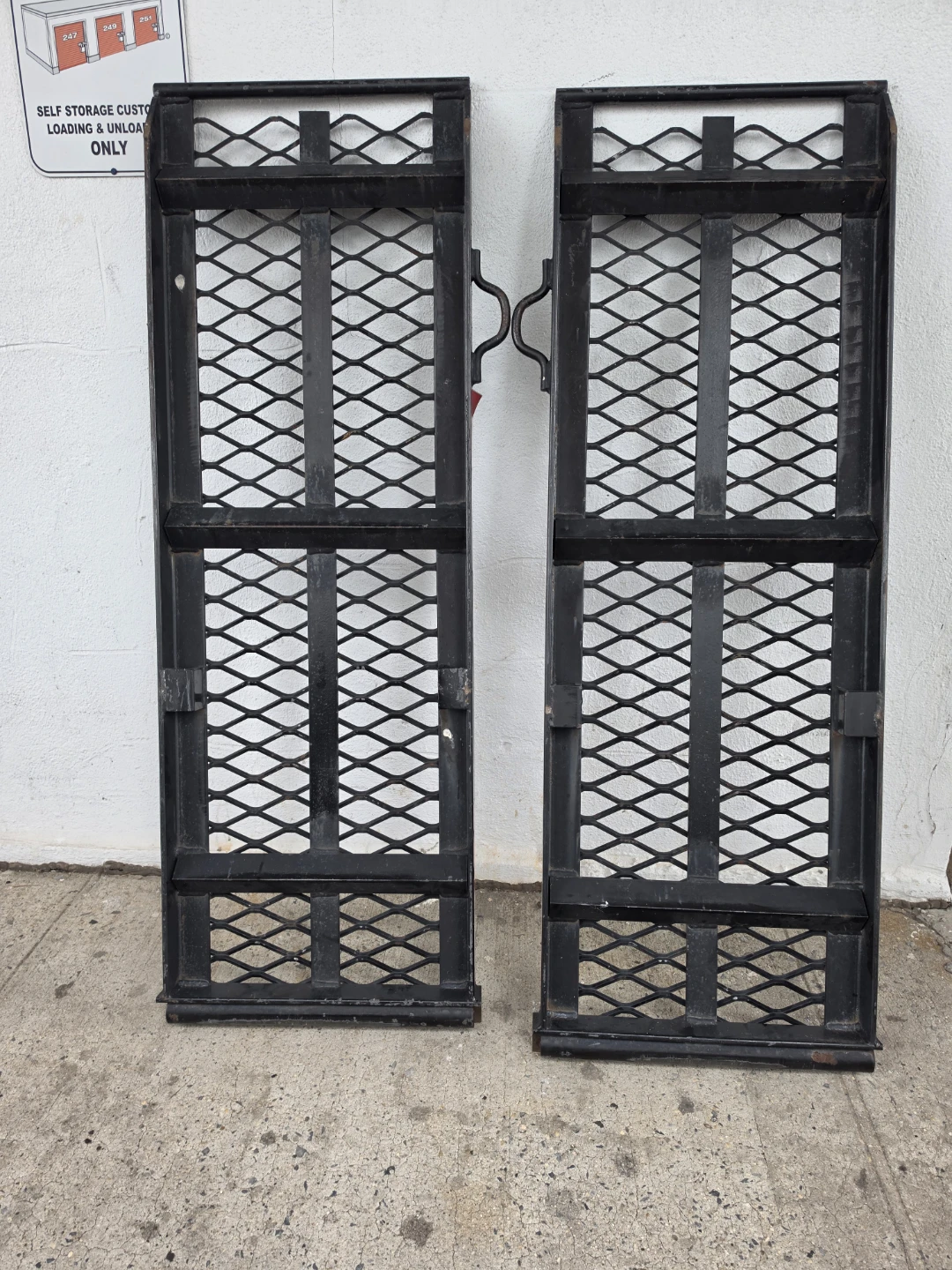 Pair of Black Metal Loading Ramps