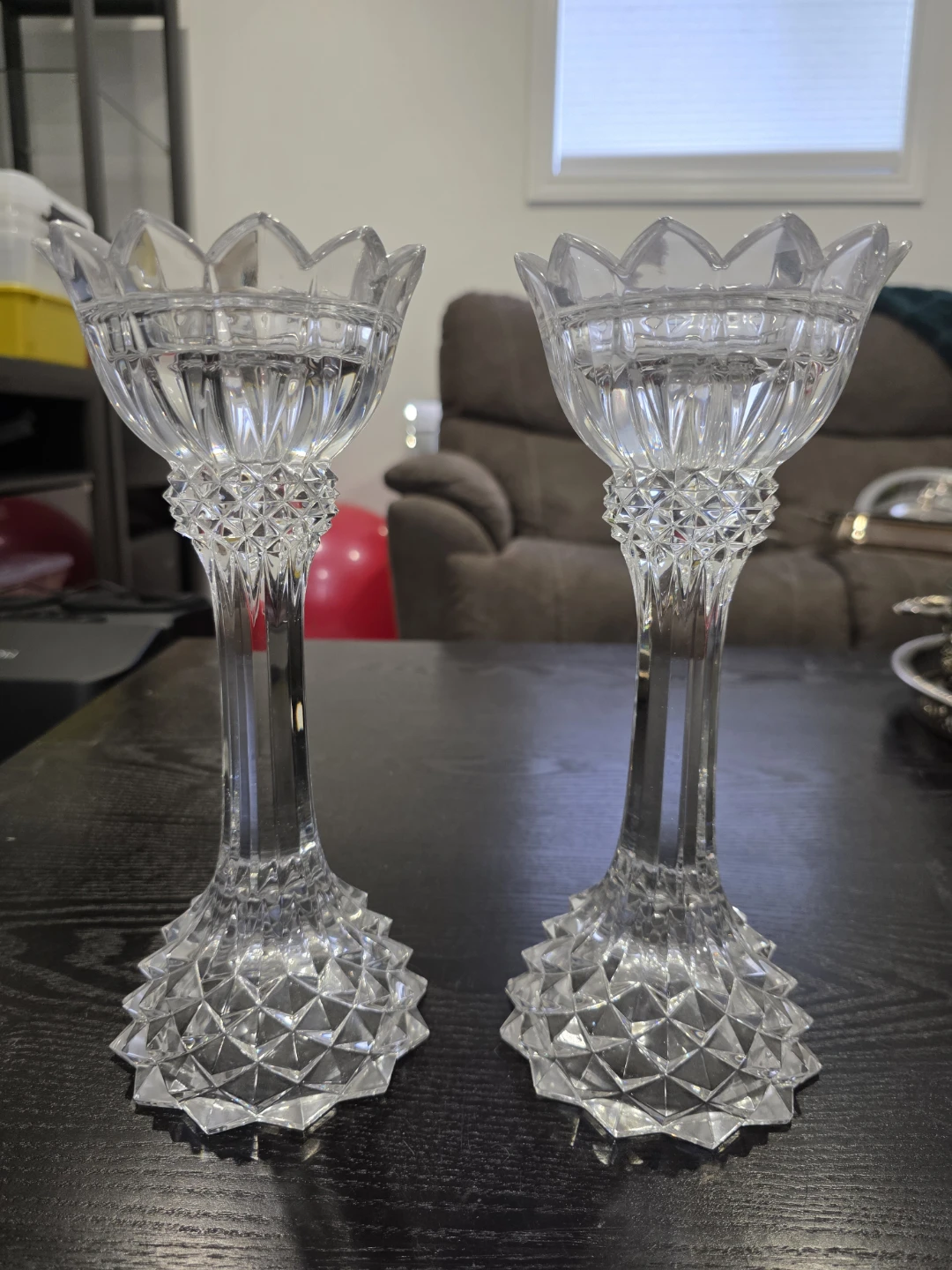 Set of 2 Crystal Candlesticks