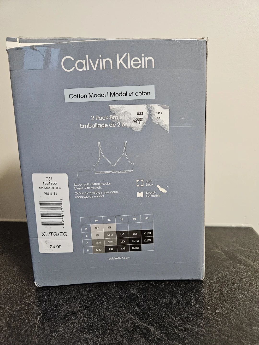 Calvin Klein 2 Pack Cotton Modal Bralettes - XL/TG - photo 2