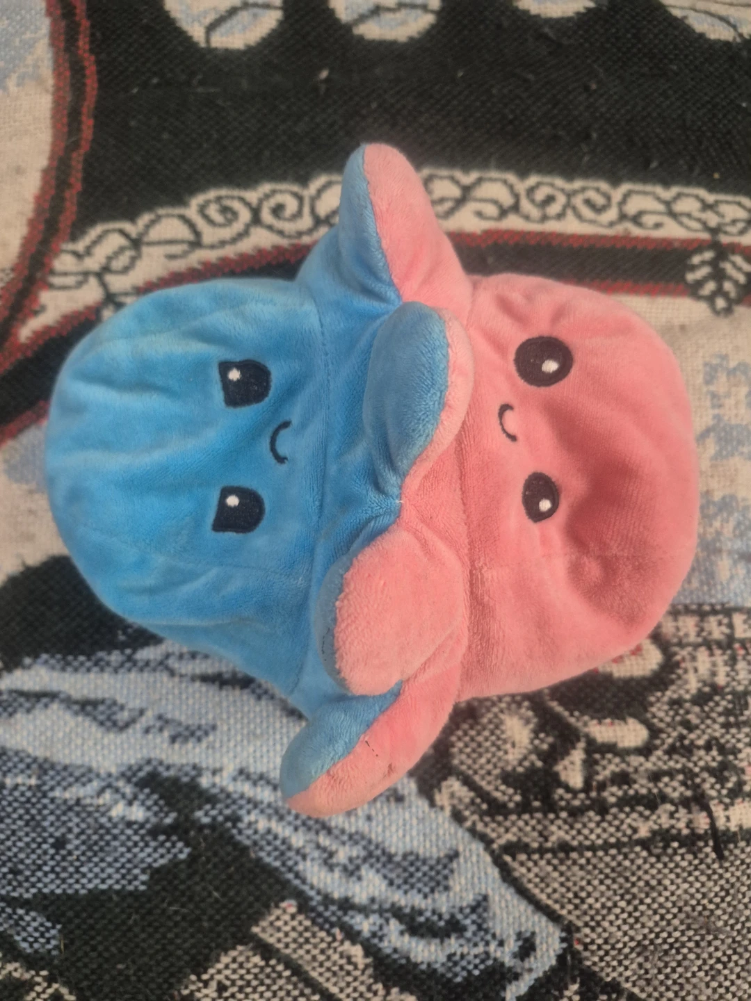 Reversible Octopus Plush Toy - Blue/Pink
