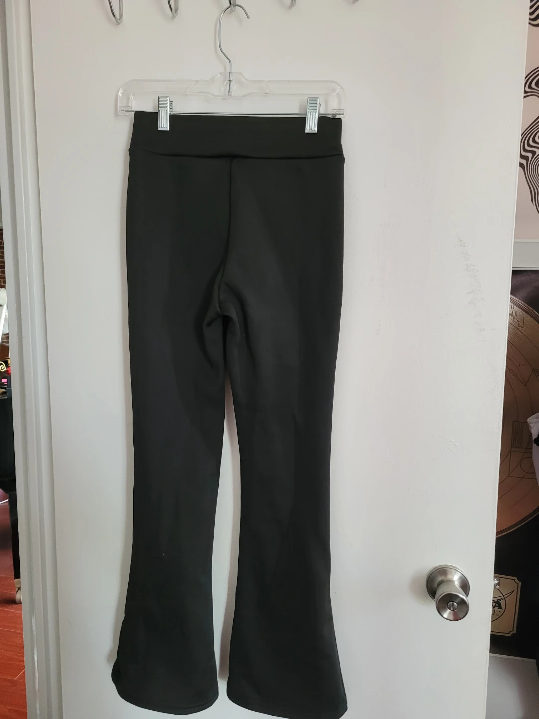 Thick black Fleece-Lined Bell Bottom Pants - photo 2