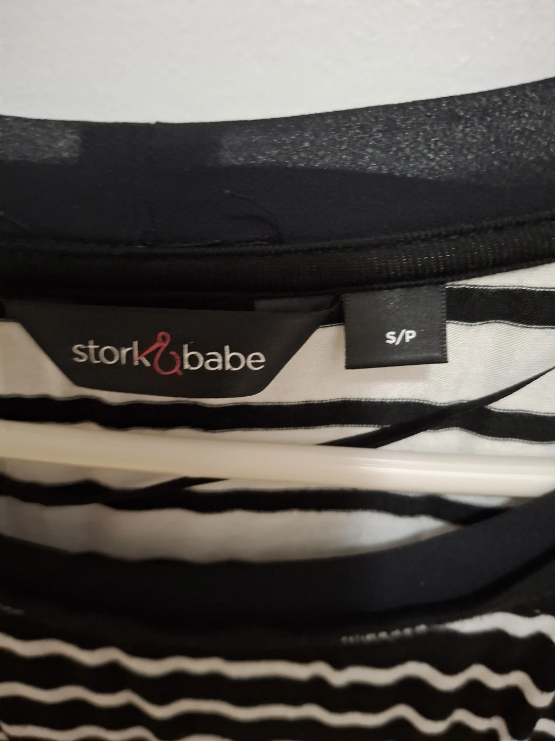 Stork & Babe Black & White Striped Mesh Sleeve Top - photo 3