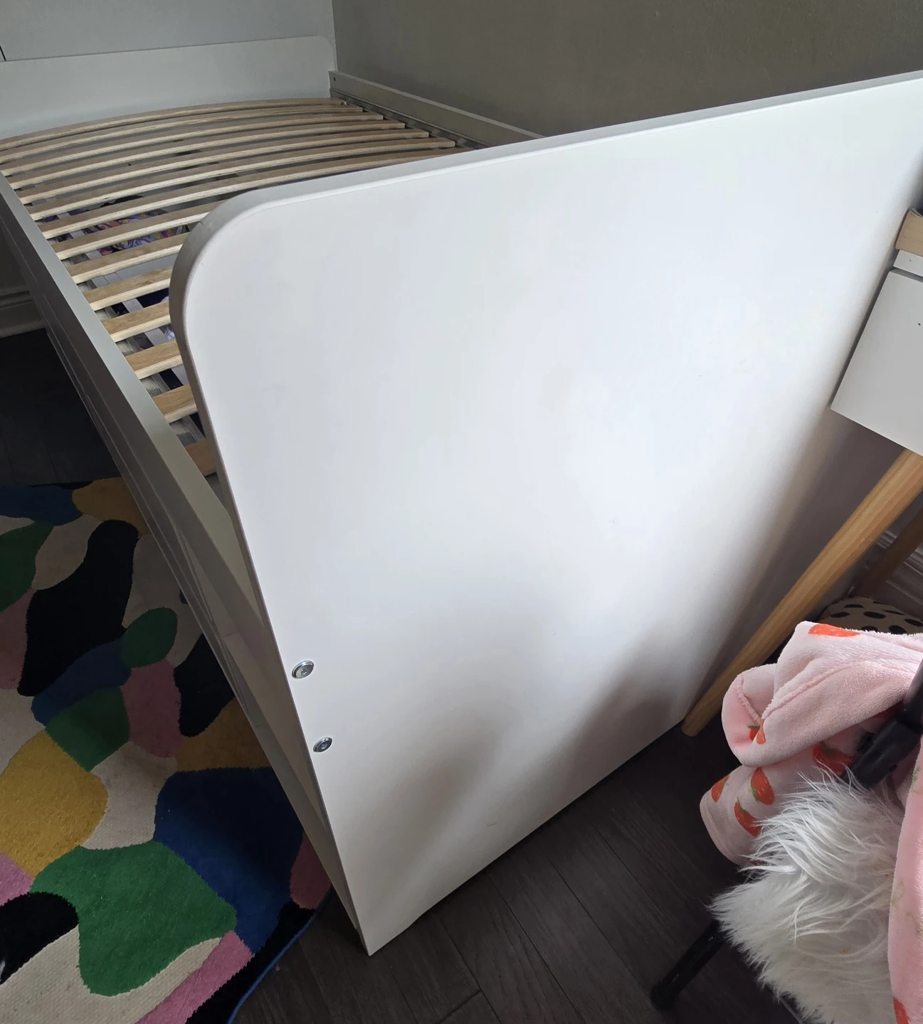IKEA White Bed Frame with Drawers and Shelves - photo 5