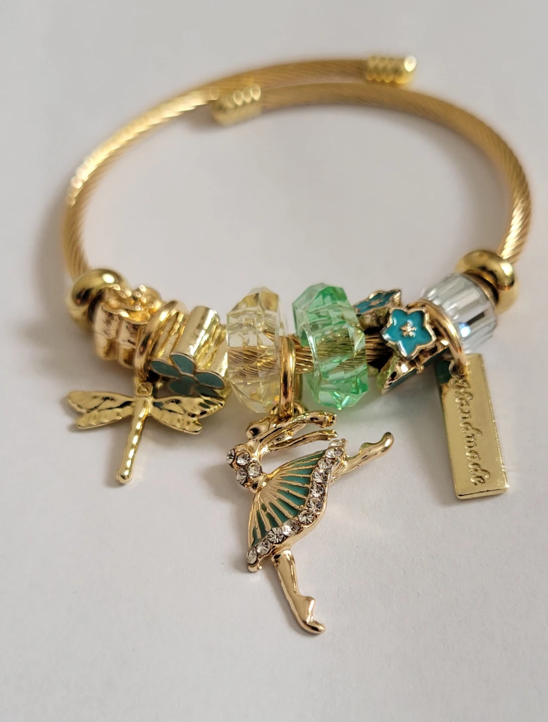 Gold Charm Bracelet with Ballerina