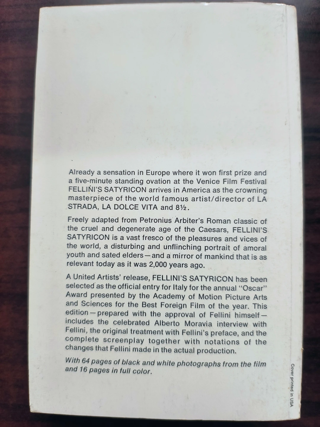 Fellini's Satyricon Book, first edition, 1970, great condition - photo 3
