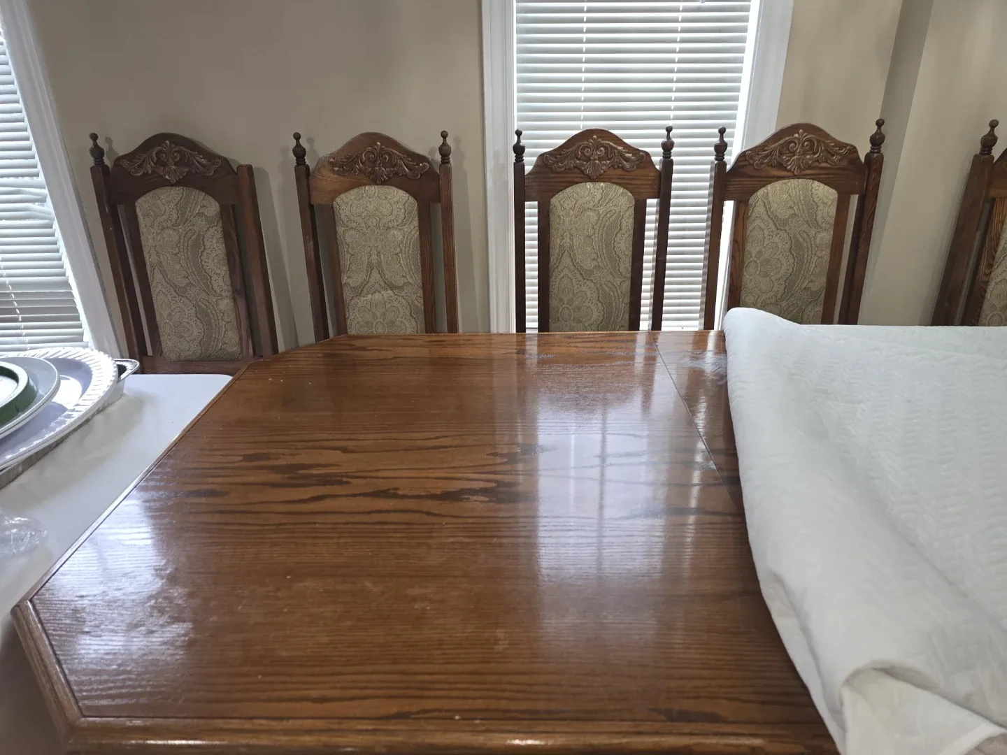 Wooden Dining Table with Upholstered Chairs - photo 2