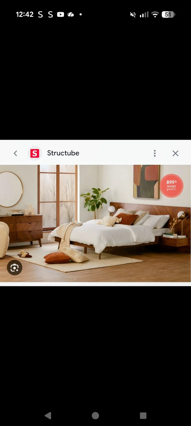 Structube Walnut Bed Frame