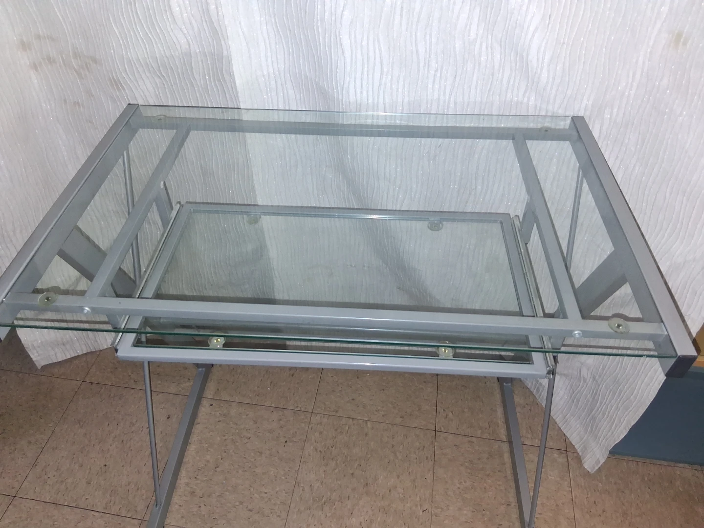 Glass Top Desk with Pull-Out Keyboard Tray - photo 3