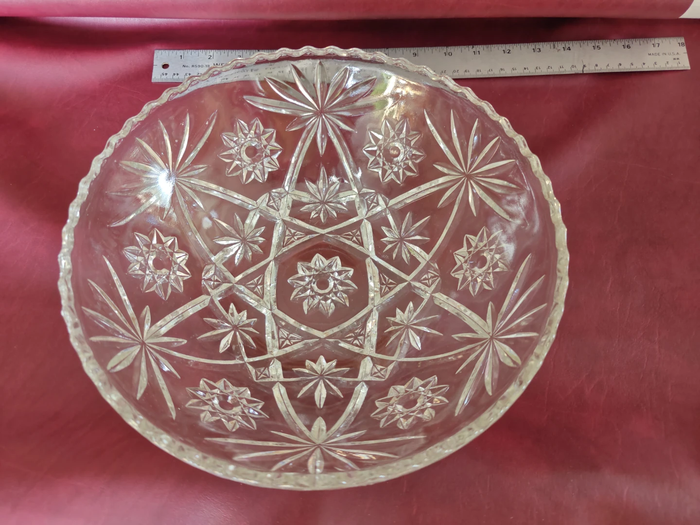 Crystal Cut Glass Serving Bowl