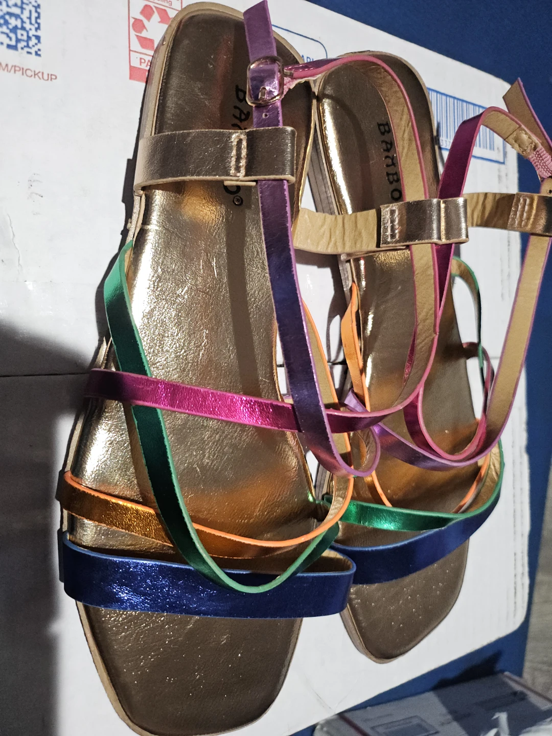 Bamboo Women's Rainbow Strap Flat Sandals - photo 2