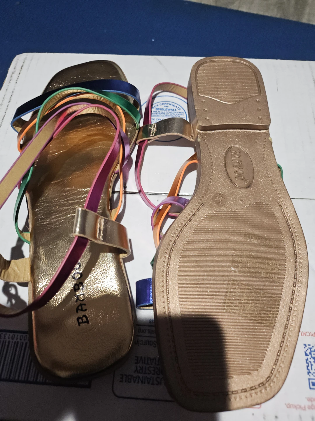 Bamboo Women's Rainbow Strap Flat Sandals - photo 4