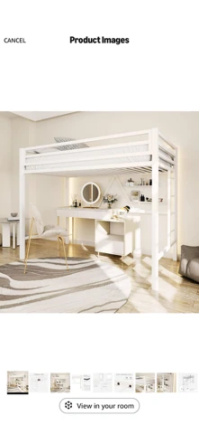 White Loft Bed frame - Twin Size - photo 2