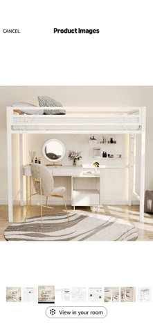 White Loft Bed frame - Twin Size - photo 3