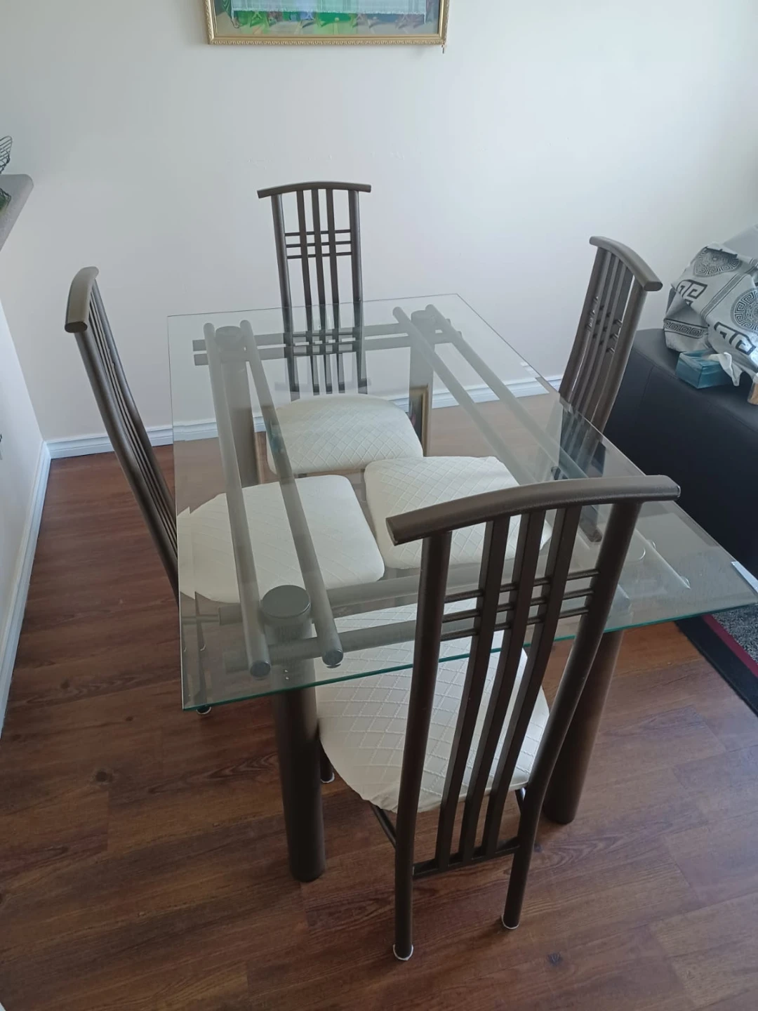 Glass Top Dining Table Set