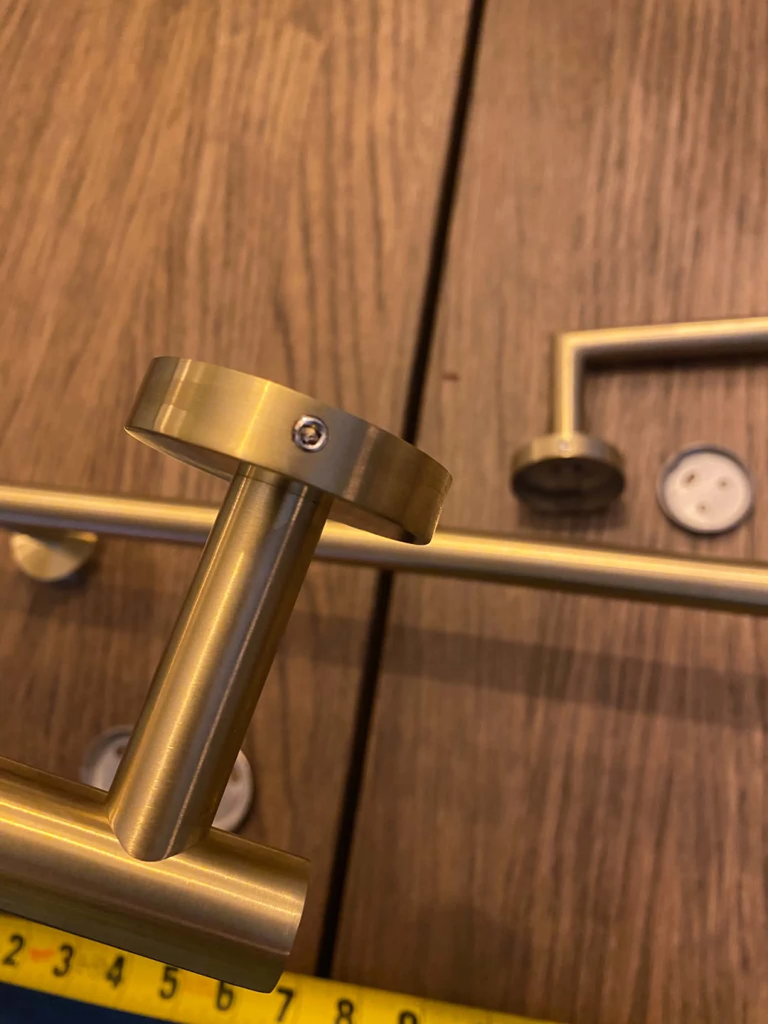 Brushed gold bathroom towel bar (2) and toilet paper holder set - photo 5
