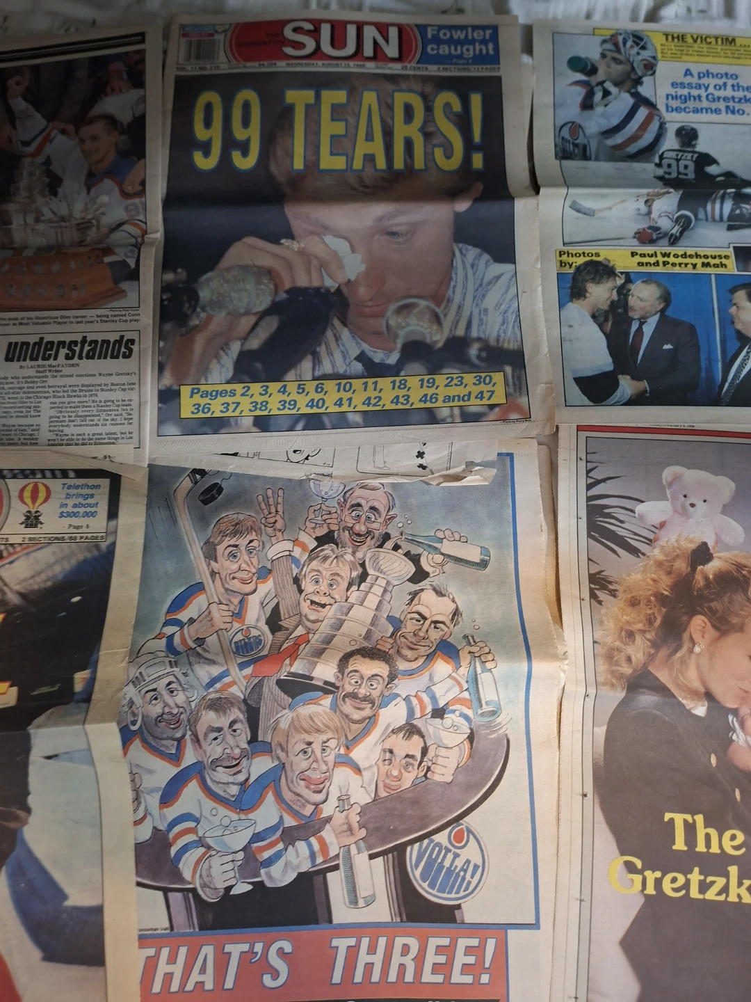 Collection of Edmonton Oilers and Wayne Gretzky Newspapers - photo 3