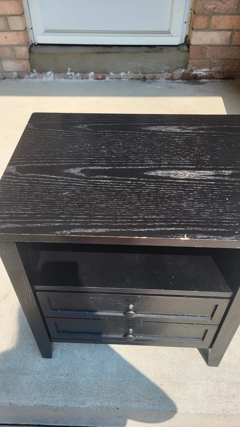 Black Nightstand with Drawer - photo 2