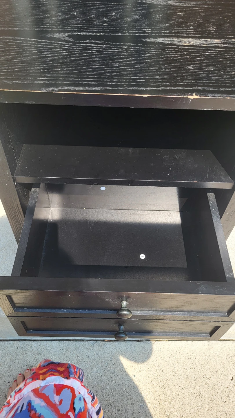 Black Nightstand with Drawer - photo 3