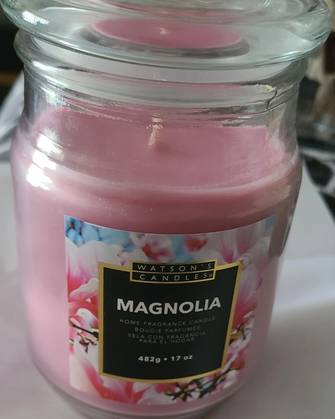 Magnolia Scented Candle in glass jar