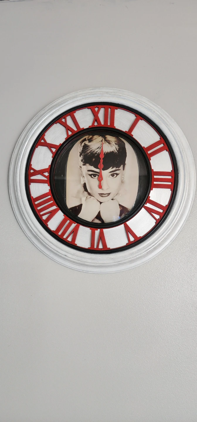 Audrey Hepburn Roman Numeral Wall Clock