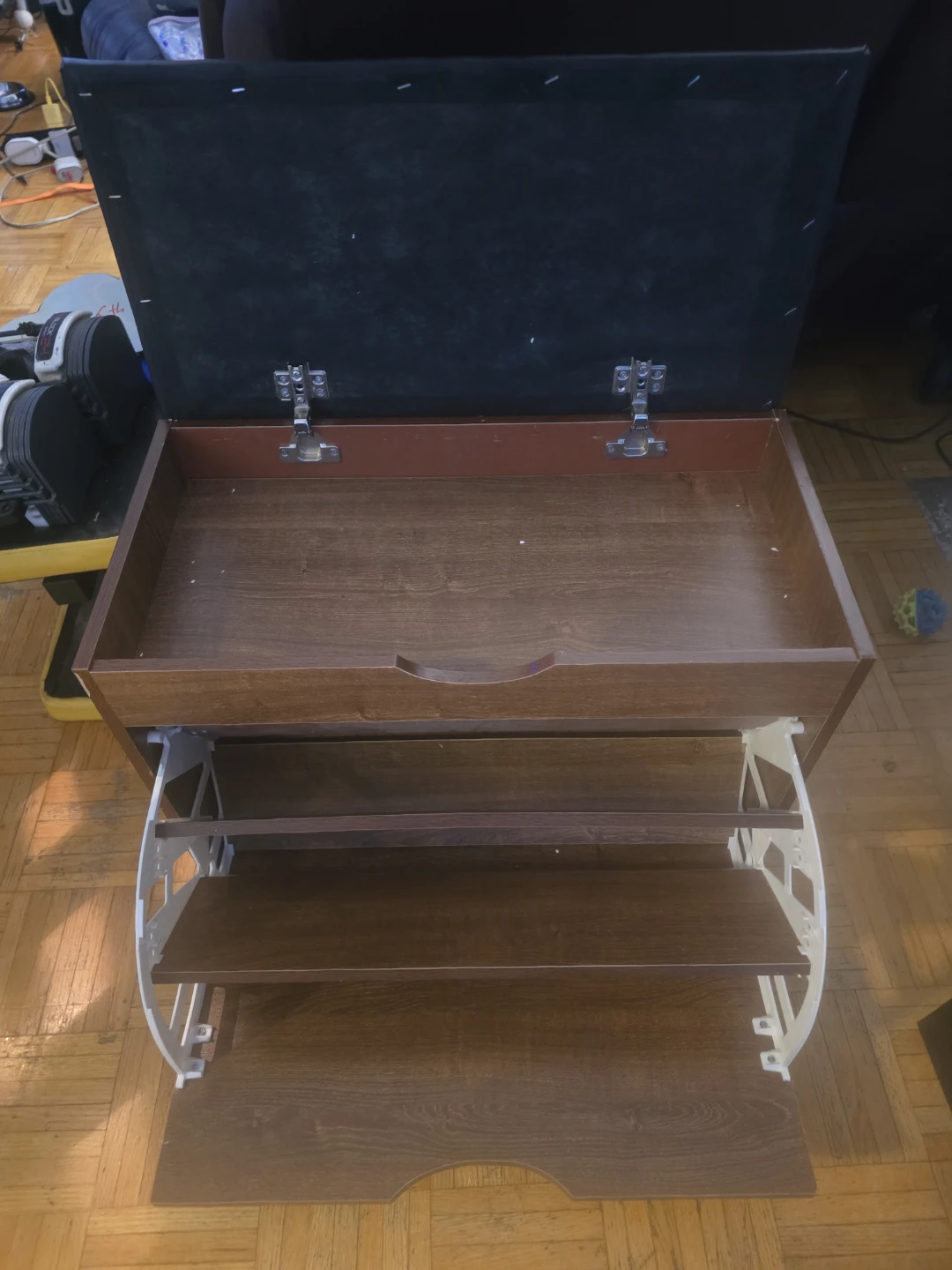 Wooden Storage Bench with Shoe Rack