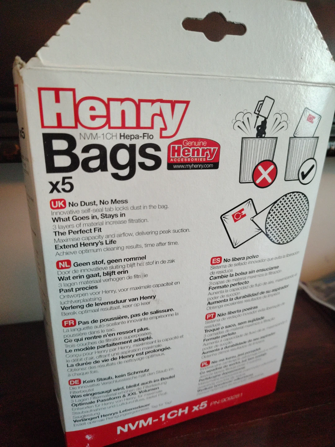 Henry NVM-1CH Hepa-Flo Vacuum Bags x5 - photo 2