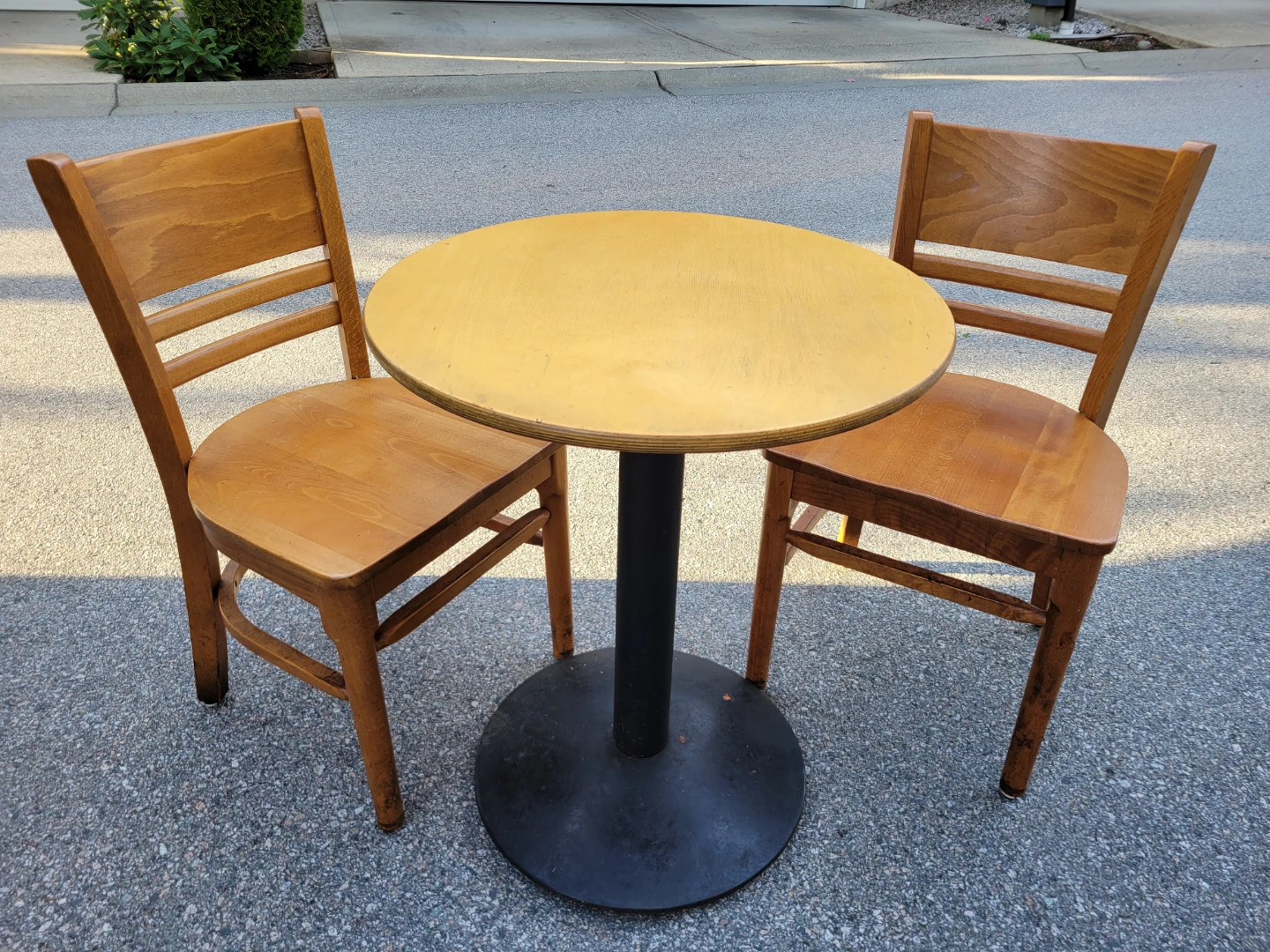 3-Piece Vintage Wood Bistro Set (Table + 2 Chairs) - photo 2