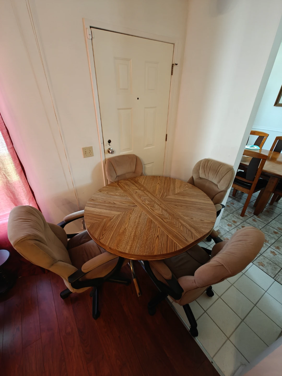 Oval Shaped Dining table set with 4  Height adjustable chairs