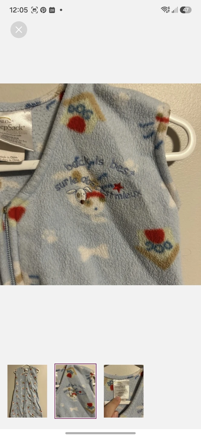 Halo SleepSack Wearable Blanket Medium Blue Fleece Elephant - photo 5
