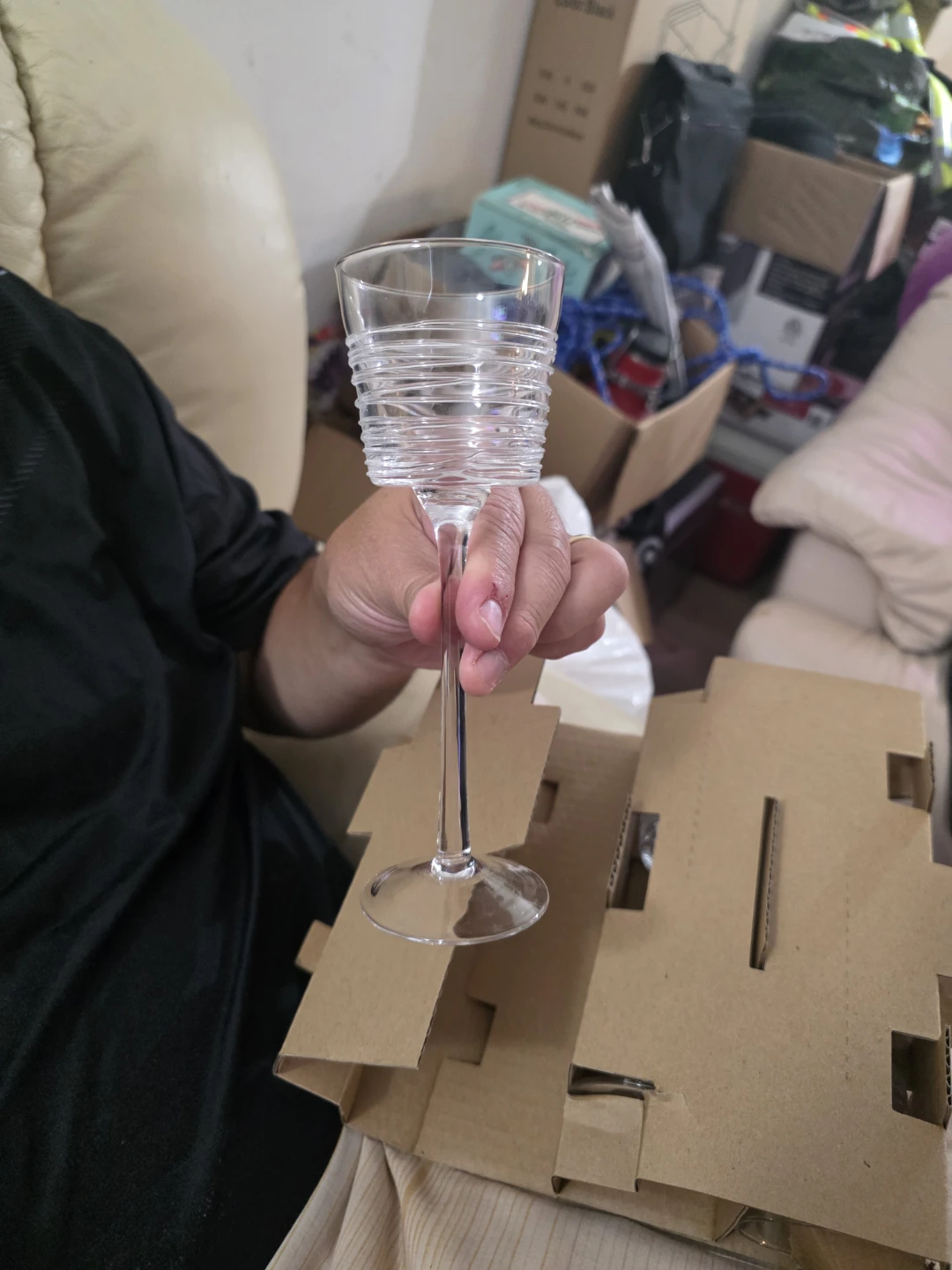 PartyLite Clear Lines Stemmed Trio Glass Set - photo 3