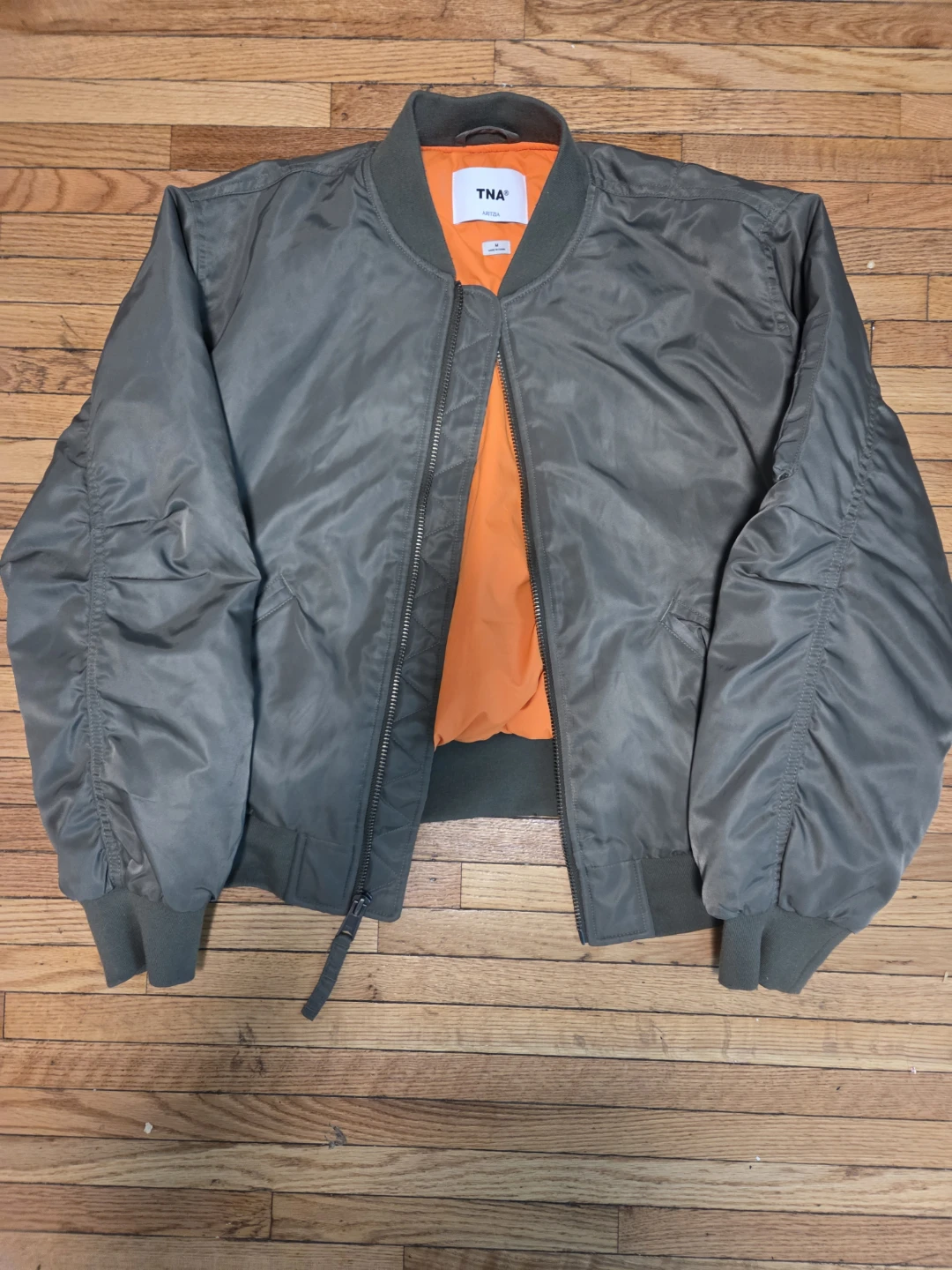 Olive green aritzia bomber zip up jacket - photo 3