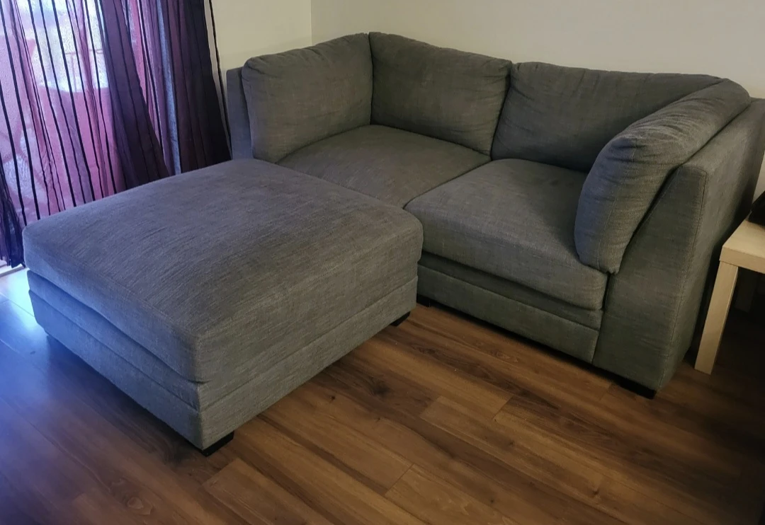 Grey Sectional Sofa with Ottoman