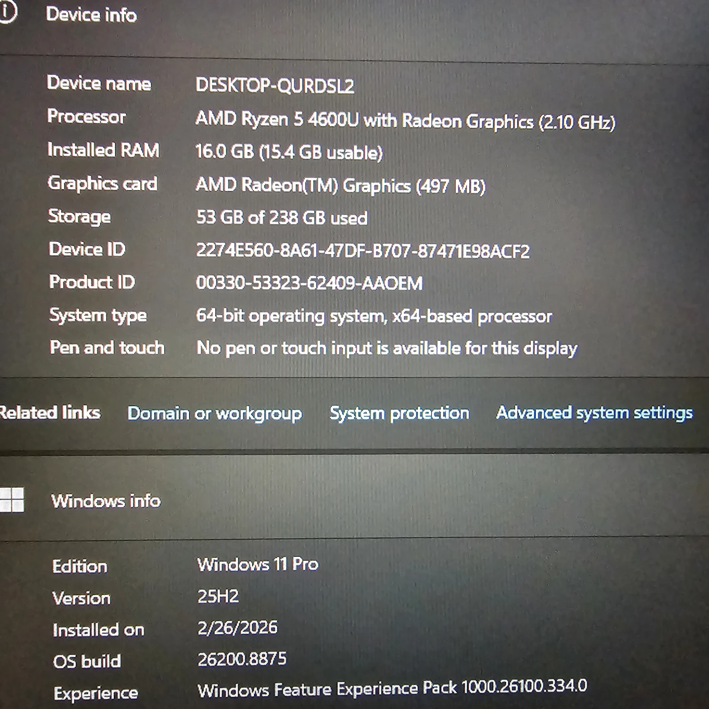 Windows 11 Pro, Lenovo ThinkBook G2 Laptop 16gb 256gb SSD - photo 3